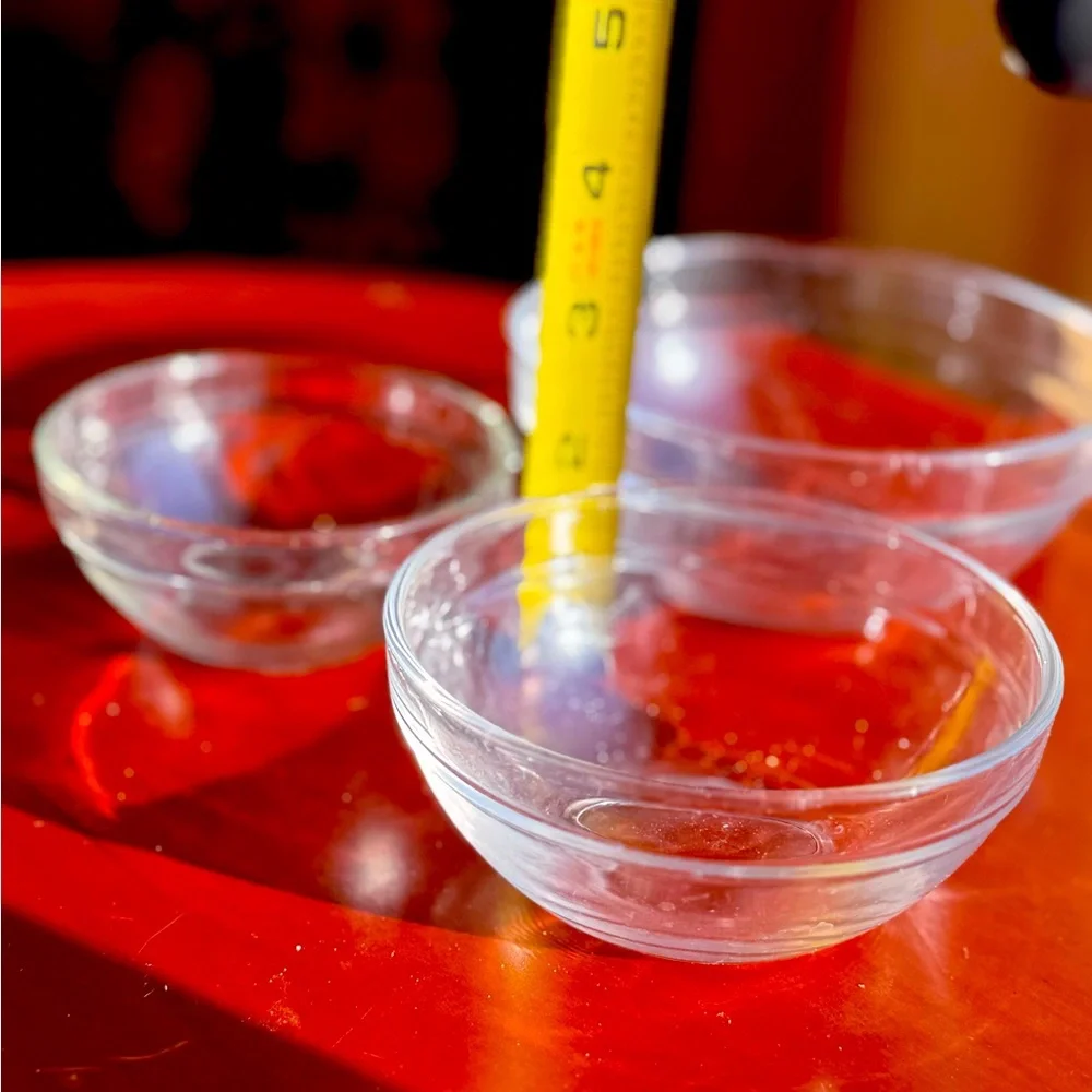 Set of 3 Measuring Cup‎ Nesting Bowls Clear Glass Baking Cooking Tools